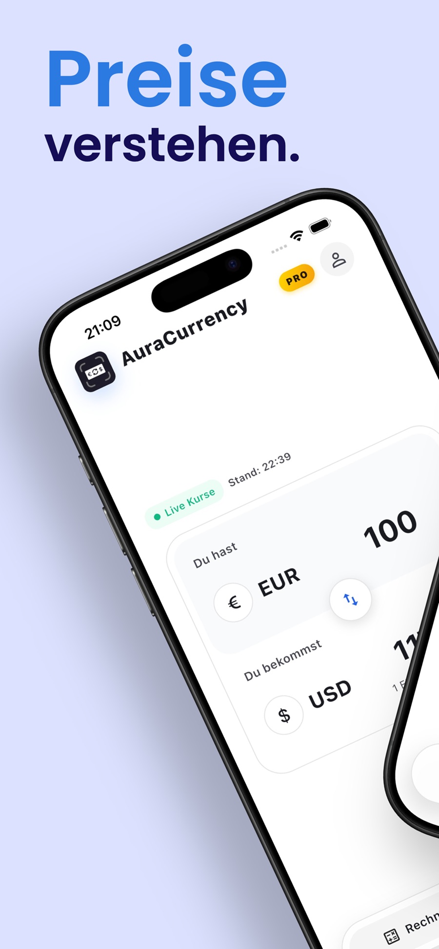 Bildschirmfoto aus AuraCurrency